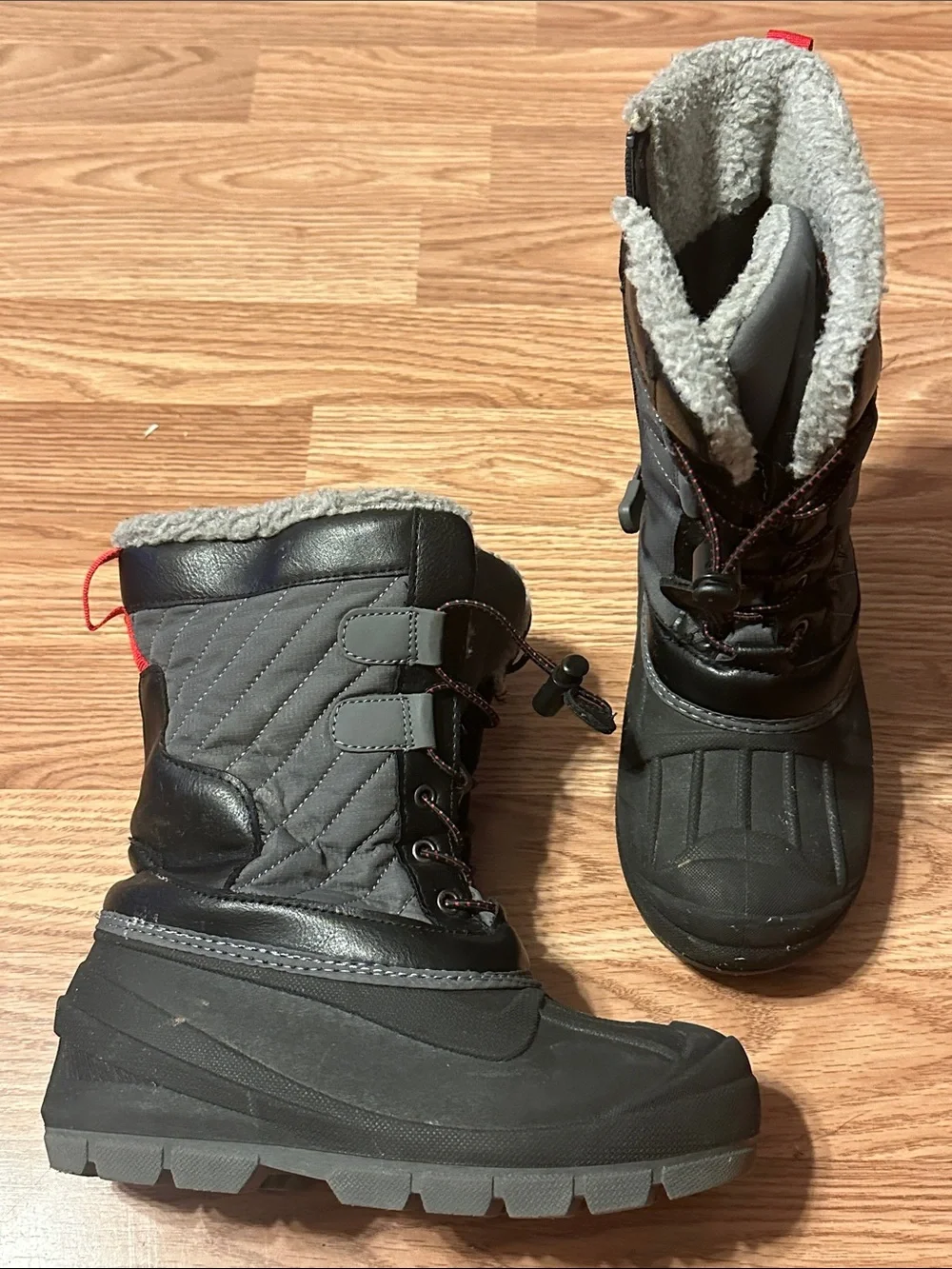 Kids Gray Winter Snow Boots - Unbranded